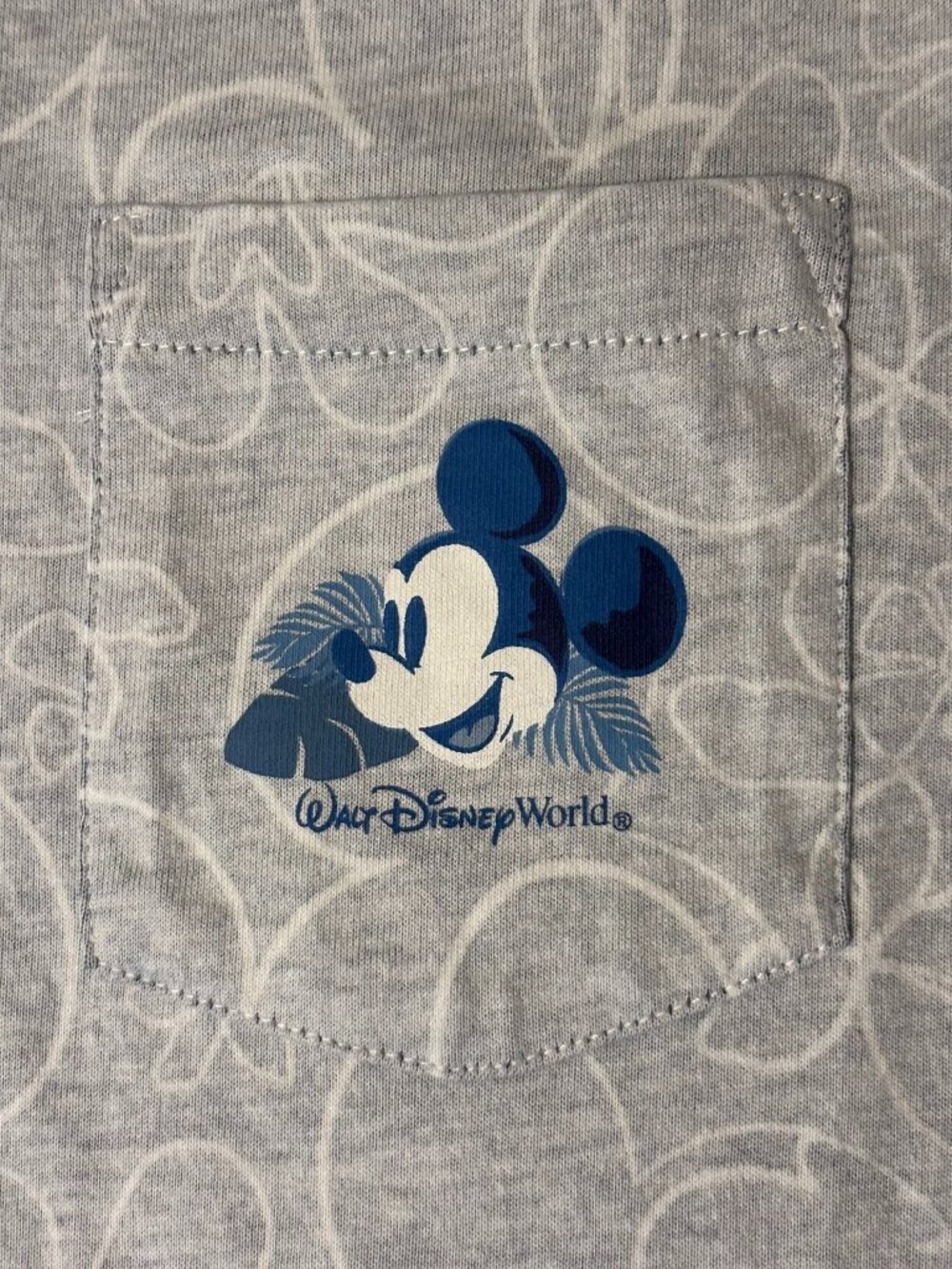 NWT Disney Parks Mickey Mouse Pocket Tee Gray Small